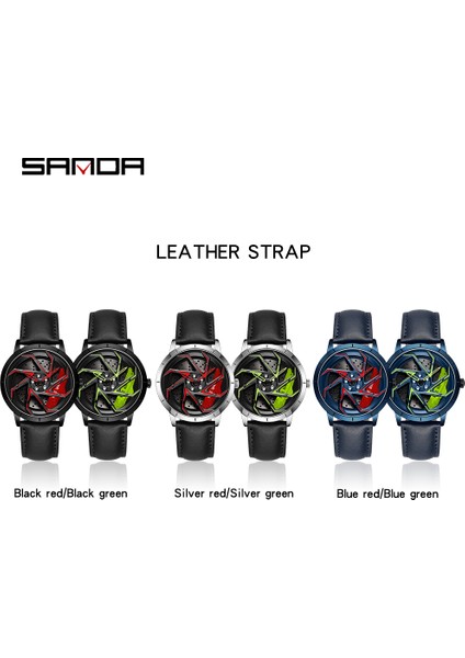 Örgü Gümüş Kırmızı Kutu Moda Sıcak Satış Araba Jant Erkek Saatler Paslanmaz Çelik Su Geçirmez Spor Izle 360 Derece Dönen Jant Dial Kuvars Kol Saati (Yurt Dışından) fırsatları