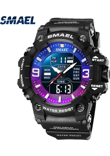 Siyah Kutu Smael Spor Izle Erkekler Için Askeri Moda Kuvars Dijital 50 M Su Geçirmez Yüzmek Kronometre Kol Saatleri Saat Adam Relogio Masculino (Yurt Dışından)