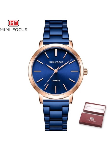 Kutu ile Mavi Mınıfocus Gül Altın Izle Kadın Saatler Bayanlar Yaratıcı Çelik Kadın Bilezik Saatler Kadın Su Geçirmez Saat Relogio Feminino (Yurt Dışından)