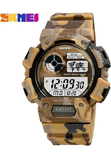 Camo Haki Skmeı 1723 Kamuflaj Erkek Saat Spor Saatleri LED Dijital Kronometre Su Geçirmez Kol Saatleri Erkekler Için Relogio Masculino (Yurt Dışından)