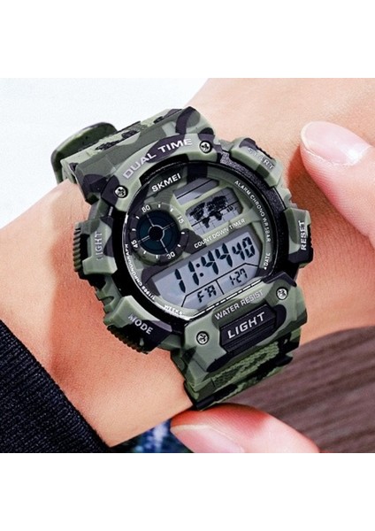 Camo Haki Skmeı 1723 Kamuflaj Erkek Saat Spor Saatleri LED Dijital Kronometre Su Geçirmez Kol Saatleri Erkekler Için Relogio Masculino (Yurt Dışından)