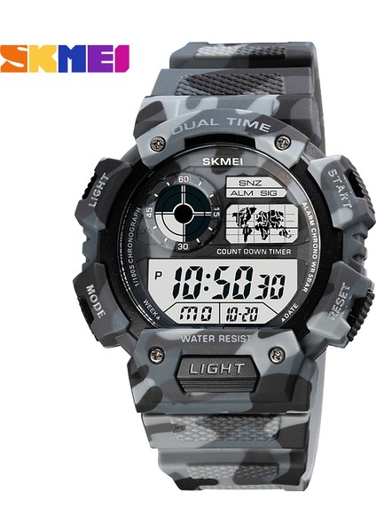 Camo Haki Skmeı 1723 Kamuflaj Erkek Saat Spor Saatleri LED Dijital Kronometre Su Geçirmez Kol Saatleri Erkekler Için Relogio Masculino (Yurt Dışından)