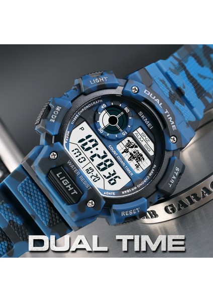 Camo Haki Skmeı 1723 Kamuflaj Erkek Saat Spor Saatleri LED Dijital Kronometre Su Geçirmez Kol Saatleri Erkekler Için Relogio Masculino (Yurt Dışından)