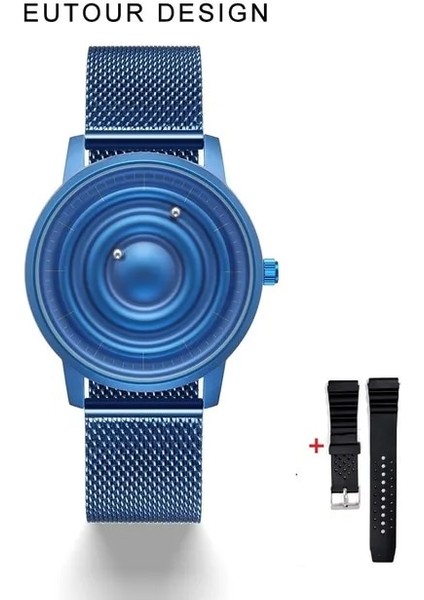 Mavi Çelik Eutour Mavi Saatler Erkekler Lüks Manyetik Top Kuvars Izle Paslanmaz Çelik Erkek Kol Saati Su Geçirmez Moda Çift Erkek Saat (Yurt Dışından)