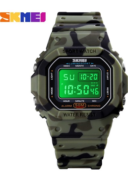 Siyah Skmeı Spor Saatler Saatler Erkekler LED Işık Dijital Kol Saati Kronometre Takvim Su Geçirmez Erkek Elektronik Saat Reloj Hombre (Yurt Dışından)