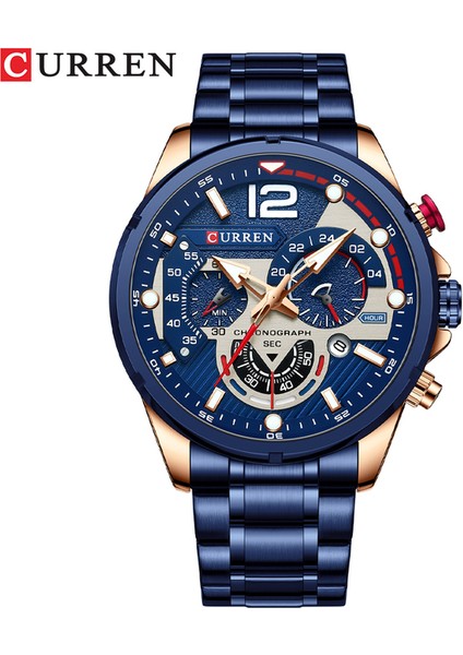Mavi Curren Yeni Yeşil Erkek Saatler Üst Marka Lüks Paslanmaz Çelik Kuvars Izle Erkekler Spor Tarihi Erkek Saat Su Geçirmez Kol Saati (Yurt Dışından)