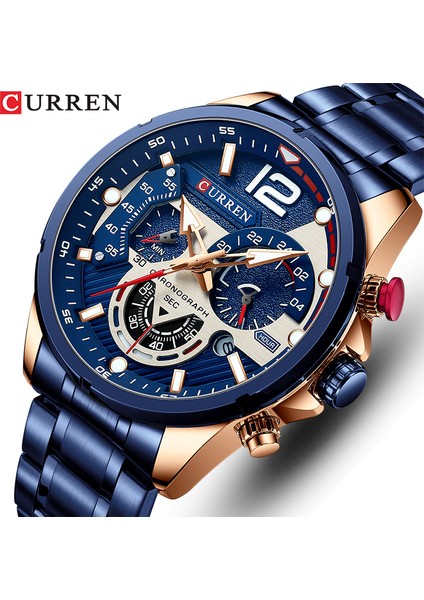 Mavi Curren Yeni Yeşil Erkek Saatler Üst Marka Lüks Paslanmaz Çelik Kuvars Izle Erkekler Spor Tarihi Erkek Saat Su Geçirmez Kol Saati (Yurt Dışından) fiyatları