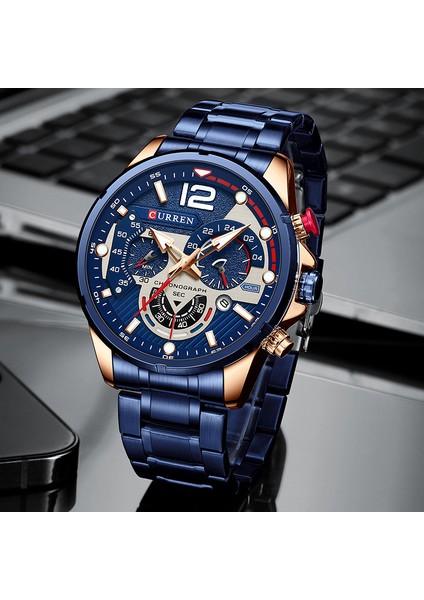 Mavi Curren Yeni Yeşil Erkek Saatler Üst Marka Lüks Paslanmaz Çelik Kuvars Izle Erkekler Spor Tarihi Erkek Saat Su Geçirmez Kol Saati (Yurt Dışından) fırsatları