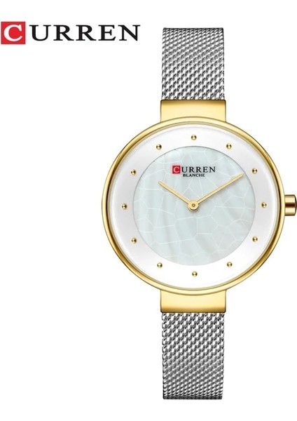 Gümüş Beyaz Yaratıcı Kadran Saatler Kadın Kuvars Saat Curren Kadın Çelik Hasır Kol Saati Bayan Elbise Bilezik Izle Kadın Bayan Kol Saati (Yurt Dışından)