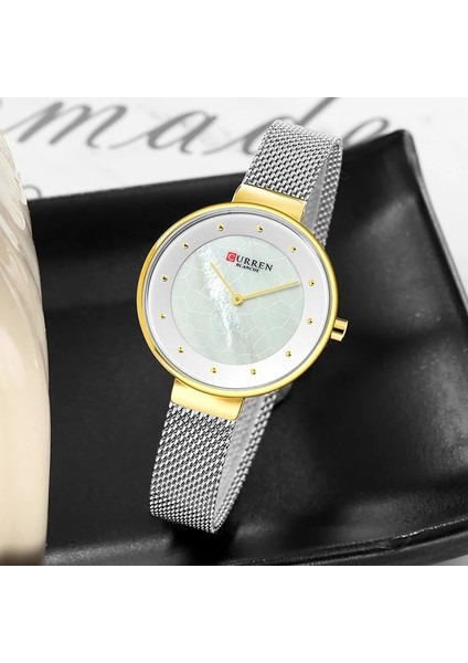 Gümüş Beyaz Yaratıcı Kadran Saatler Kadın Kuvars Saat Curren Kadın Çelik Hasır Kol Saati Bayan Elbise Bilezik Izle Kadın Bayan Kol Saati (Yurt Dışından) indirimleri