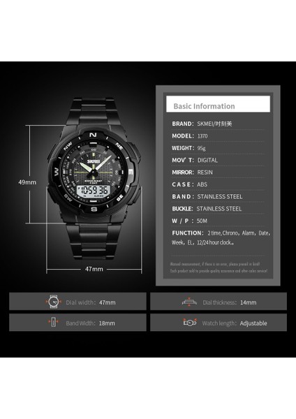 Altın Izle Moda Skmeı Marka Açık Spor Izle Erkekler 50 M Su Geçirmez Dijital Kuvars Ikili Zaman Askeri Spor Saatler Tırmanma Yüzme Saati (Yurt Dışından) fırsatları