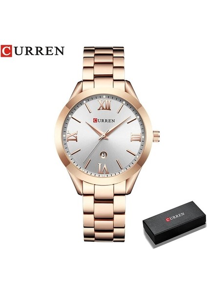 Gül Beyaz Kutu Curren Altın Izle Kadın Saatler Bayanlar 9007 Çelik Kadın Bilezik Saatler Kadın Saat Relogio Feminino Montre Femme (Yurt Dışından)
