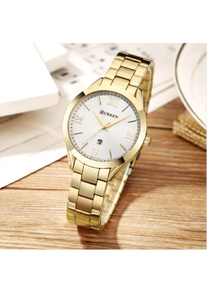 Gül Beyaz Kutu Curren Altın Izle Kadın Saatler Bayanlar 9007 Çelik Kadın Bilezik Saatler Kadın Saat Relogio Feminino Montre Femme (Yurt Dışından) modelleri
