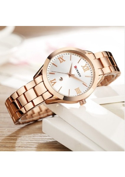 Gül Beyaz Kutu Curren Altın Izle Kadın Saatler Bayanlar 9007 Çelik Kadın Bilezik Saatler Kadın Saat Relogio Feminino Montre Femme (Yurt Dışından) fırsatları