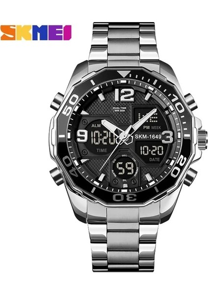 Gümüş Skmeı Lüks Marka Erkek Izle Askeri Dijital Spor Kol Saati Erkek Çelik Kayış Su Geçirmez Saat Erkek Reloj Hombre 1649 Montre (Yurt Dışından)