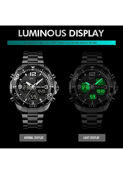 Gümüş Skmeı Lüks Marka Erkek Izle Askeri Dijital Spor Kol Saati Erkek Çelik Kayış Su Geçirmez Saat Erkek Reloj Hombre 1649 Montre (Yurt Dışından) fırsatları