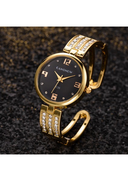 Altın Beyaz Kadın Saatler Üst Marka Lüks Bilezik Izle Kristal Paslanmaz Çelik Bayanlar Kol Saatleri Altın Kadran Hediye Elegante Zegarek Damski (Yurt Dışından) fırsatları
