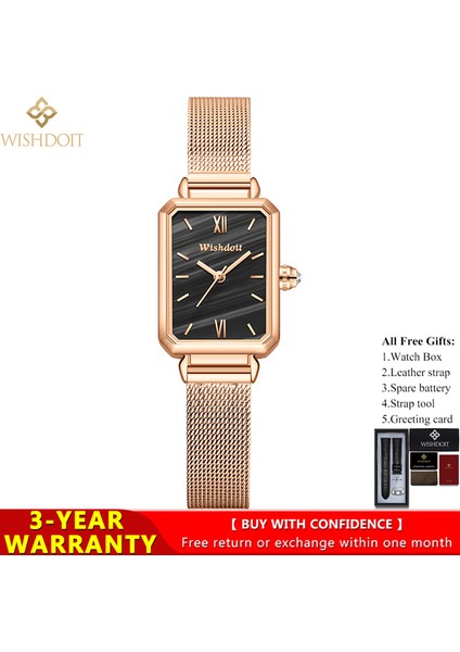 Siyah Wıshdoıt 2022 Yeni Bayanlar Izle Yaratıcı Çelik Bayanlar Bilezik Izle Kadın Su Geçirmez Saat Küçük Yeşil Izle Relogio Feminino (Yurt Dışından)