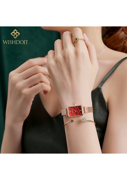 Siyah Wıshdoıt 2022 Yeni Bayanlar Izle Yaratıcı Çelik Bayanlar Bilezik Izle Kadın Su Geçirmez Saat Küçük Yeşil Izle Relogio Feminino (Yurt Dışından) fırsatları