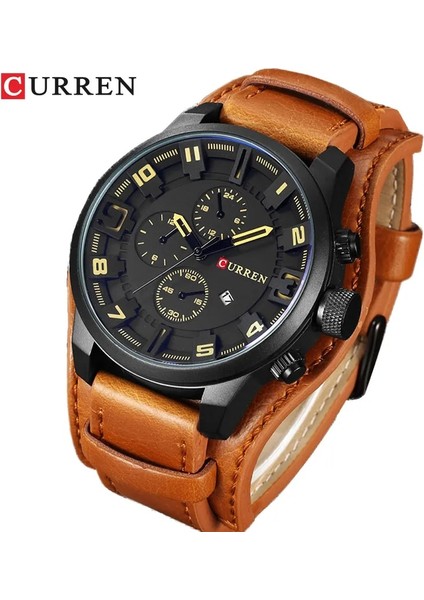 Kahve Kahve Kutusu Curren Erkek Saatler Üst Marka Lüks Fashioncasual Iş Kuvars Izle Tarih Su Geçirmez Kol Saati Hodinky Relogio Masculino (Yurt Dışından)