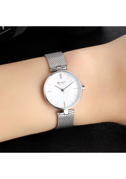 Beyaz Curren Yaratıcı Ingıltere Tarzı Kuvars Izle Kadın Elbise Gümüş Çelik Hasır Saatler Saat Bayanlar Bilezik Izle Relogios Feminino Hediye (Yurt Dışından) fırsatları