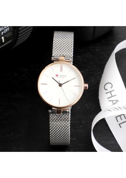 Beyaz Curren Yaratıcı Ingıltere Tarzı Kuvars Izle Kadın Elbise Gümüş Çelik Hasır Saatler Saat Bayanlar Bilezik Izle Relogios Feminino Hediye (Yurt Dışından) indirimleri