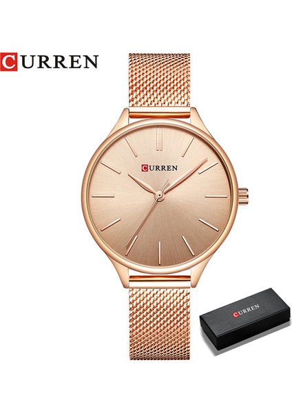 Gül Kutusu Curren Basit Saatler Sıcak Satış Kol Saatleri Kadın Marka Moda Elbise Bayanlar Bilezik Izle Gül Altın Saat Hediyeler (Yurt Dışından)