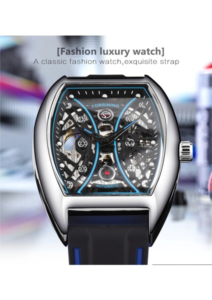 GMT1241-5 Forsining Kendinden Kurmalı Kol Saati Erkek Mekanik Askeri Izle Moda Dikdörtgen Adam Otomatik Saatler Reloj Hombre (Yurt Dışından)
