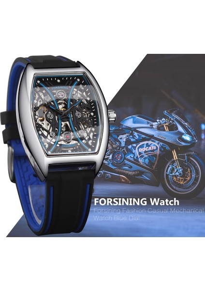 GMT1241-5 Forsining Kendinden Kurmalı Kol Saati Erkek Mekanik Askeri Izle Moda Dikdörtgen Adam Otomatik Saatler Reloj Hombre (Yurt Dışından)