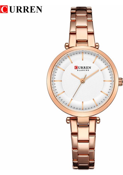 Gül Altın Curren Lüks Marka Minimalist Kuvars Saatler Kadın Gül Altın Bilezik Izle Bayanlar Kol Saati Için Rahat Ince Saat Çelik (Yurt Dışından)