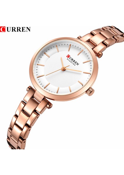 Gül Altın Curren Lüks Marka Minimalist Kuvars Saatler Kadın Gül Altın Bilezik Izle Bayanlar Kol Saati Için Rahat Ince Saat Çelik (Yurt Dışından)