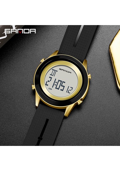 Siyah Sanda Moda Trendi Erkek Spor Saat Çok Fonksiyonlu Kadran Aydınlık 50 M Su Geçirmez Elektronik Saat Saatler Hediye Relogio Masculino (Yurt Dışından)