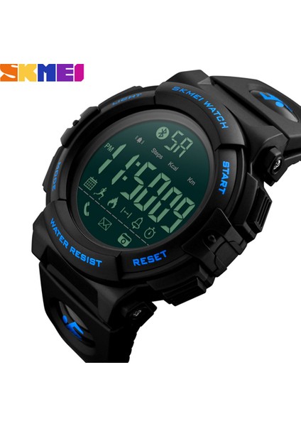 Mavi Moda Bluetooth Akıllı Izle Spor Açık Adımsayar Kalori Uzaktan Kamera Spor Akıllı Saatler Su Geçirmez Dijital Kol Saati (Yurt Dışından)