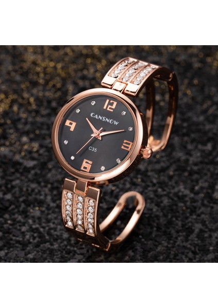 141 Altın Beyaz Bilezik Izle Kadın Lüks Paslanmaz Çelik Saat Kuvars Saatler Bayan Moda Bayanlar Kol Saati Kadın Reloj Mujer Montre Femme (Yurt Dışından) modelleri