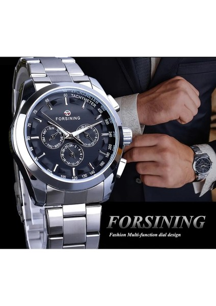 S899-1 Kutu Yok Forsining Iş Tarzı Otomatik Izle Erkekler Siyah Kadran Mekanik Kol Saati Takvim Luminou Işaretçiler ile Brezilya'ya Ücretsiz Gemi (Yurt Dışından)