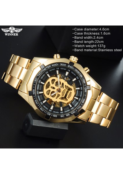 Altın Siyah Kazanan Mekanik Saatler Kazanan En Lüks Marka Paslanmaz Çelik Saatler Otomatik Rüzgar Mekanik Erkek Kol Saati (Yurt Dışından) fırsatları