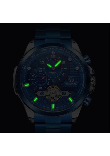 Gümüş Forsining Izle Erkekler Için Moda Paslanmaz Çelik Kasa Tourbillon Otomatik Machanical Adam Saatler Erkek Kol Saati (Yurt Dışından) modelleri