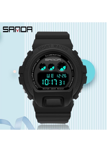 Siyah Altın Sanda Unisex Elektronik Saat Bayanlar Çok Fonksiyonlu 50 Metre Su Geçirmez Saatler Dijital Erkek Öğrenci Moda Reçine Spor Saati (Yurt Dışından) modelleri