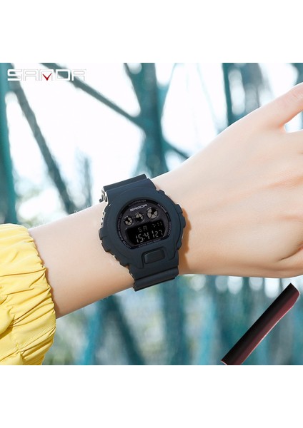 Siyah Altın Sanda Unisex Elektronik Saat Bayanlar Çok Fonksiyonlu 50 Metre Su Geçirmez Saatler Dijital Erkek Öğrenci Moda Reçine Spor Saati (Yurt Dışından) fırsatları
