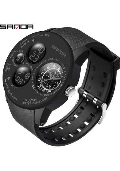 Siyah Sanda Lüks Erkek Izle Spor Su Geçirmez Izle Hediye Hesap Makinesi Giyilebilir Cihazlar Kronometre Askeri Kol Saati Elektronik Saat (Yurt Dışından)