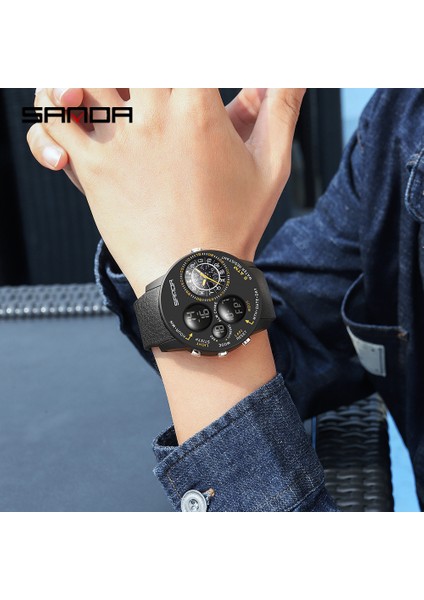 Siyah Sanda Lüks Erkek Izle Spor Su Geçirmez Izle Hediye Hesap Makinesi Giyilebilir Cihazlar Kronometre Askeri Kol Saati Elektronik Saat (Yurt Dışından) fırsatları