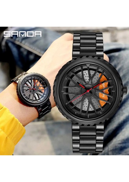 Çelik Altın Kutu Erkekler Üst Kuvars Kol Saati Paslanmaz Araba Jant Hub Saatler Erkekler Su Geçirmez Spor Izle Özel Tasarım Relogio Masculino (Yurt Dışından) fiyatları