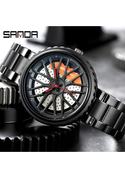 Çelik Altın Kutu Erkekler Üst Kuvars Kol Saati Paslanmaz Araba Jant Hub Saatler Erkekler Su Geçirmez Spor Izle Özel Tasarım Relogio Masculino (Yurt Dışından) modelleri