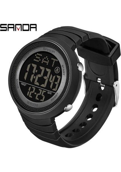 Siyah Sanda Büyük Kadran Dijital Saat Yeşil LED Elektronik Saatler Moda Trendi Erkekler Saat Lüks Kadınlar Için Izle Montre Sport Homme 2022 (Yurt Dışından)