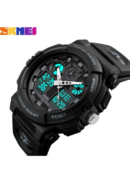 Yeşil Saat Erkekler Saatler Izle Spor Dijital Çift Zamanlı Kronograf Izle Watwrproof Hafta Ekran Kol Saatleri Adam Relogio Masculino (Yurt Dışından)
