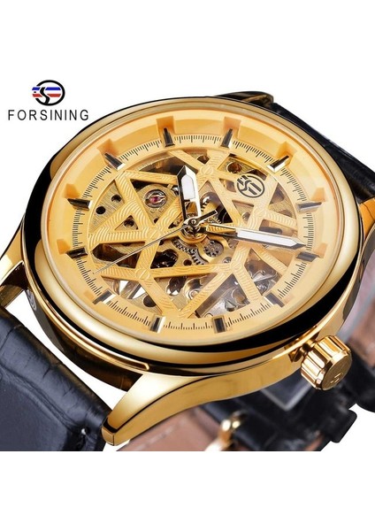 GMT1139-5 Forsining Altın Dişli Hareketi Retro Kraliyet Klasik Moda Erkek Mekanik Bilek Saatler Top Marka Lüks Erkek Saat Relogio (Yurt Dışından)