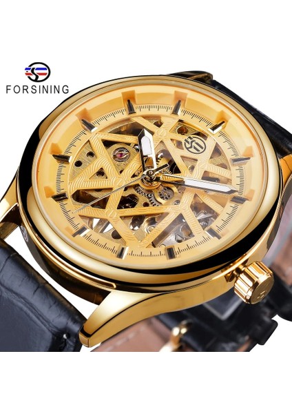 GMT1139-5 Forsining Altın Dişli Hareketi Retro Kraliyet Klasik Moda Erkek Mekanik Bilek Saatler Top Marka Lüks Erkek Saat Relogio (Yurt Dışından)
