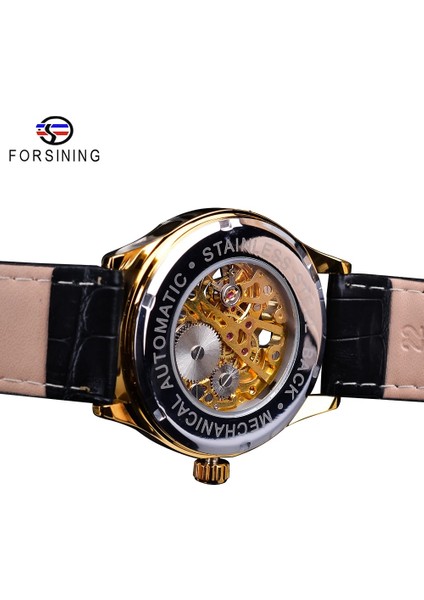 GMT1139-5 Forsining Altın Dişli Hareketi Retro Kraliyet Klasik Moda Erkek Mekanik Bilek Saatler Top Marka Lüks Erkek Saat Relogio (Yurt Dışından)