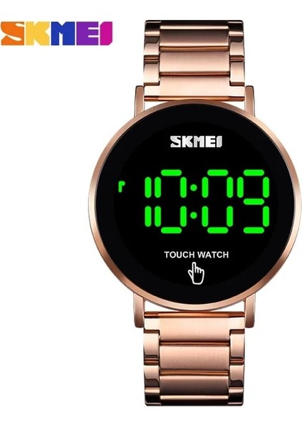 Gül Altın Yenı 2021 Skmeı Dokunmatik Ekran Saatler Moda Dokunmatik LED Dijital Erkek Izle Su Geçirmez Paslanmaz Çelik Siyah Kol Saati Relojes Para (Yurt Dışından)