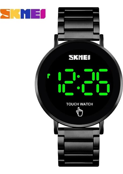 Gül Altın Yenı 2021 Skmeı Dokunmatik Ekran Saatler Moda Dokunmatik LED Dijital Erkek Izle Su Geçirmez Paslanmaz Çelik Siyah Kol Saati Relojes Para (Yurt Dışından)